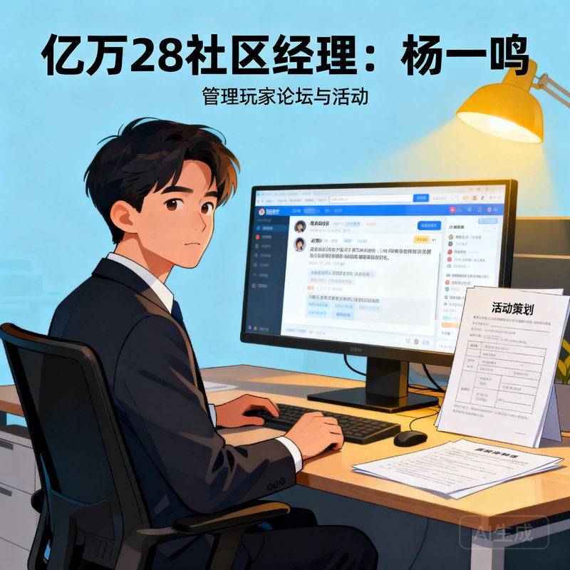 亿万28社区经理杨一鸣，管理玩家论坛与活动